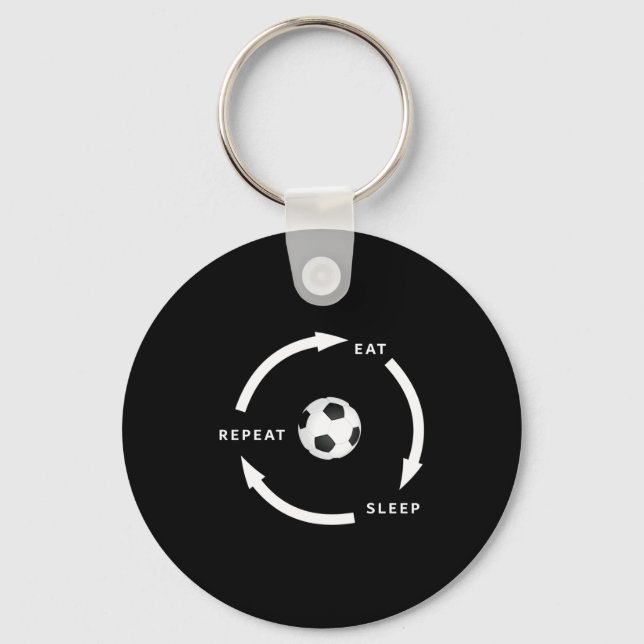Chaveiro Futebol Comer Dormir Repetir Dito de Fã de Esporte (Frente)