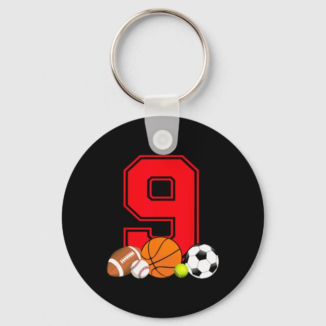 Chaveiro Futebol de baseball de 9 anos (Frente)