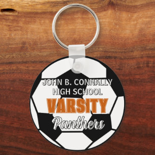 Chaveiro Futebol de Varsity Orange Personalizado para o Ens