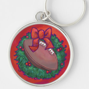 Chaveiro Futebol de Wreath de Natal em Red
