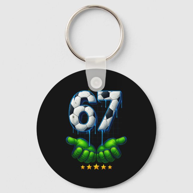 Chaveiro Futebol Engraçado 67 Seis Sete Futeboll Meme Diver (Frente)
