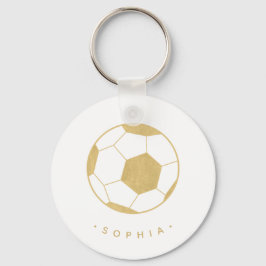 Chaveiro Futebol moderno personalizado Dourado