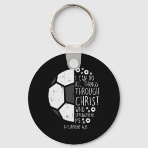 Chaveiro Futebol Pé Eu Posso Fazer Coisas Bíblia Deus Jesus