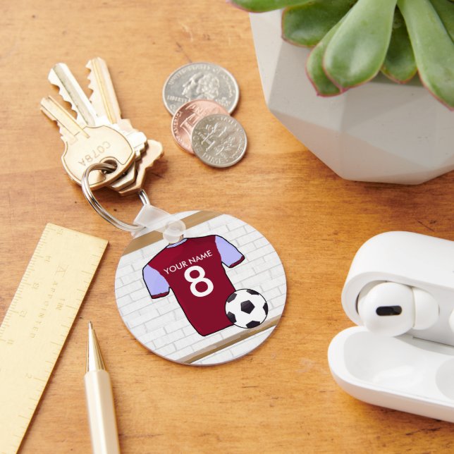 Chaveiro Futebol Personalizado Claret Blue Jersey (Mesa)