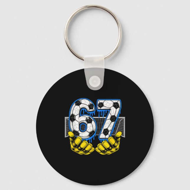 Chaveiro Futebol Six Seven 67 Meme Divertido Gen Alpha (Frente)