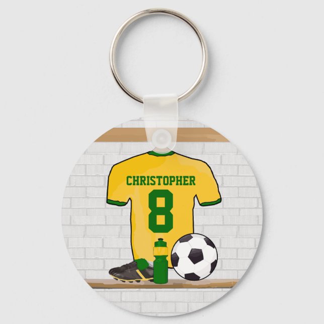 Chaveiro Futebol Verde Personalizado Jersey (Frente)