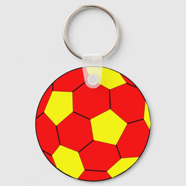 Chaveiro Futebol vermelho e amarelo (Frente)