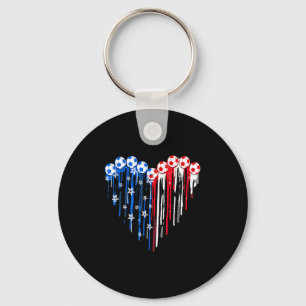Chaveiro Futebol Vintage 4 de Julho Homens EUA Bandeira Ame