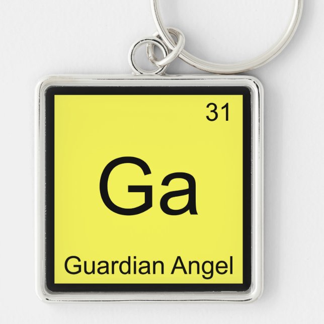 Chaveiro Ga - Anjo Guardião Símbolo de Elemento Químico Eng (Frente)