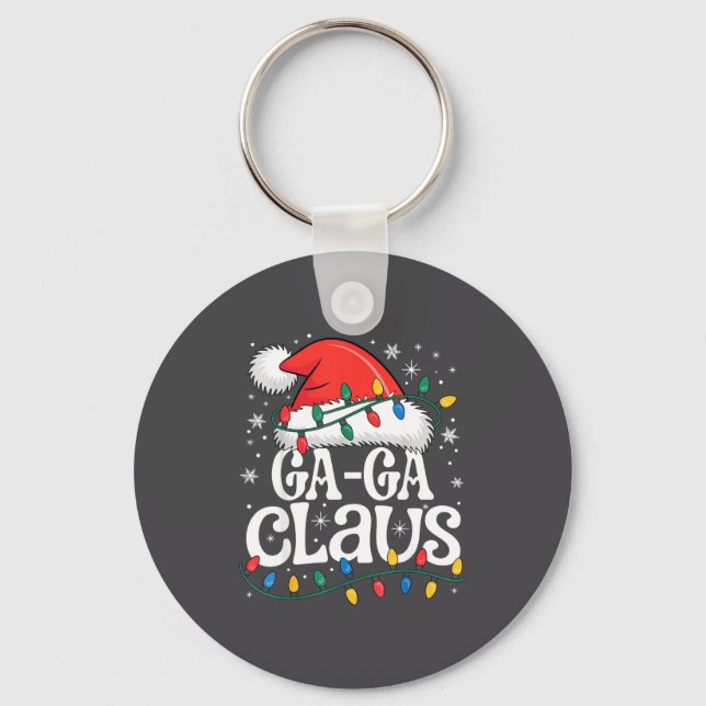 Chaveiro Ga-ga Claus Funny Xmas Christmas Grandma Holiday S (Frente)