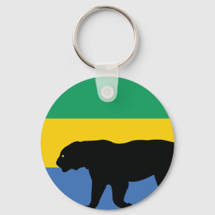 Chaveiro Gabão Negro Leopardo Gabonês Bandeira Nacional Ani