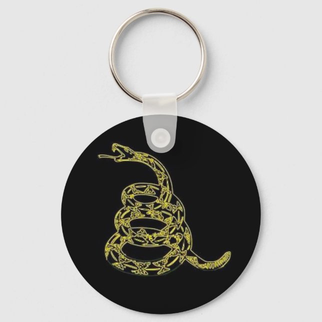 Chaveiro Gadsden Flag , Dont Tread On Me,  Black (Frente)