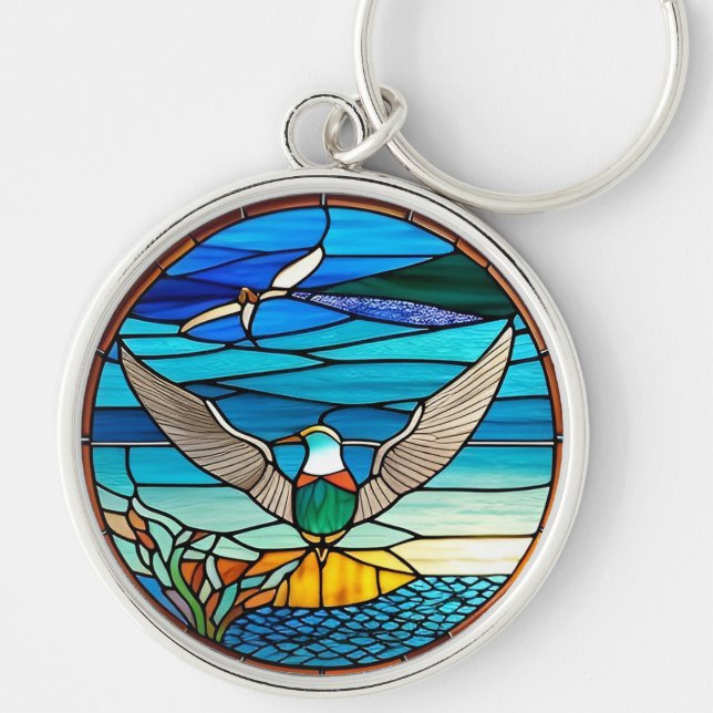 Chaveiro Gaivota Sobre o Oceano (Frente)