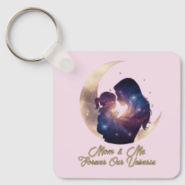 Chaveiro Galaxy Mama & Child Silhouette Moon Art
