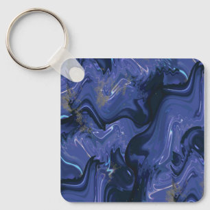 Chaveiro Galaxy Swirl Blue Glitter Abstrato Padrão cósmico