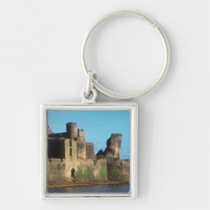 Chaveiro Gales - castelo de Caerphilly, com uma vista da