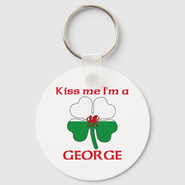 Chaveiro Galês Personalizado Beija-me Sou George (Frente)