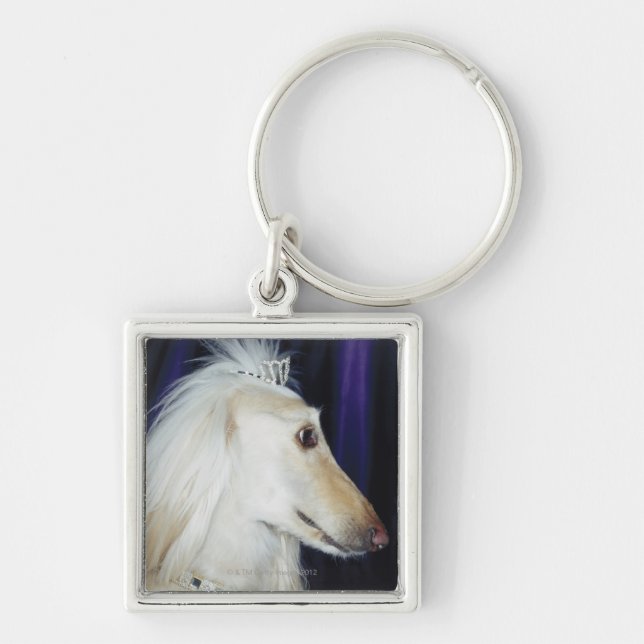 Chaveiro Galgo afegão que veste a tiara (Frente)