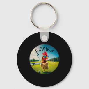 Chaveiro Galinha de golfe engraçada para adultos F-caw-f Hu