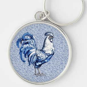 Chaveiro Galinha De rico Azul E Galo Branco