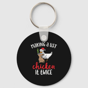 Chaveiro Galinha Duas Vezes Engraçada Design de Natal