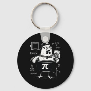 Chaveiro Galinha engraçada segurando calculadora Professor