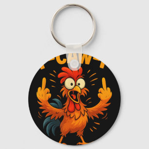 Chaveiro Galinha F Caw F Galo Engraçado Sarcástico Dedo do