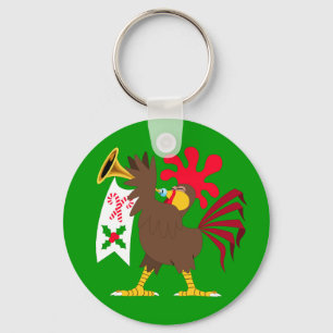 Chaveiro Galo do toque de trombeta do Natal