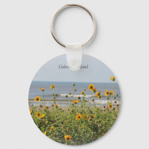 Chaveiro Galveston Island Beach Flowers Key Chain