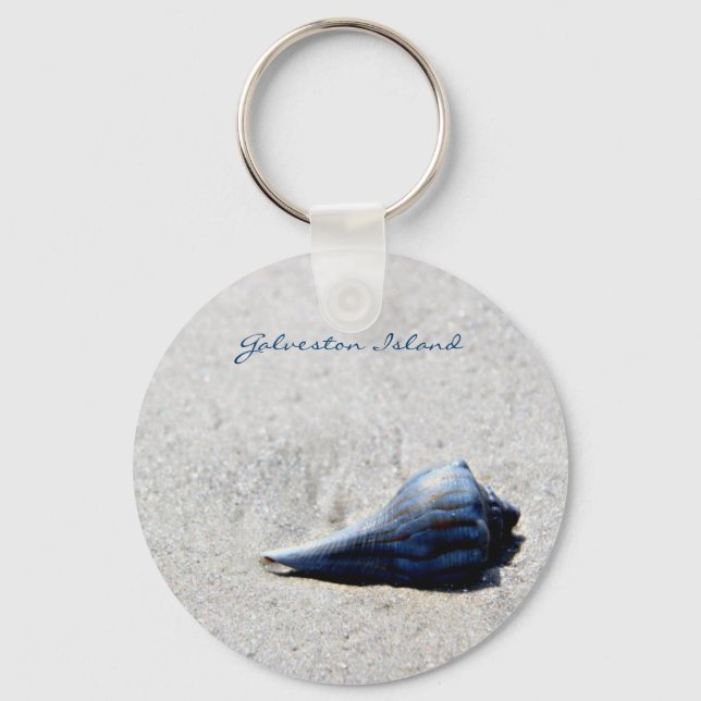 Chaveiro Galveston Island Sea Shell Blue Key Chain (Frente)