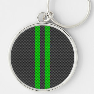 Chaveiro Gamas de Estilo de Fibra de Carbono Verde