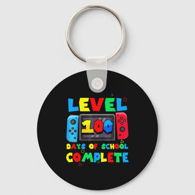 Chaveiro Game Controller Level 100 Days Of School Complete  (Frente)