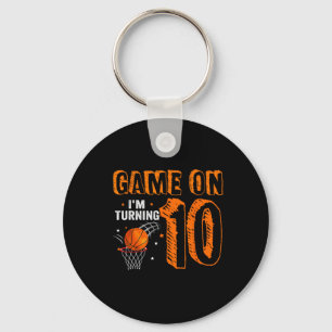 Chaveiro Game On I'm Turning 10 Basquete 10º Aniversário B