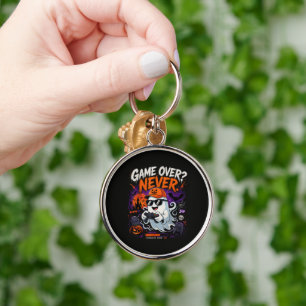 Chaveiro Game Over Nunca Gamer Fantasma Halloween Engraçado