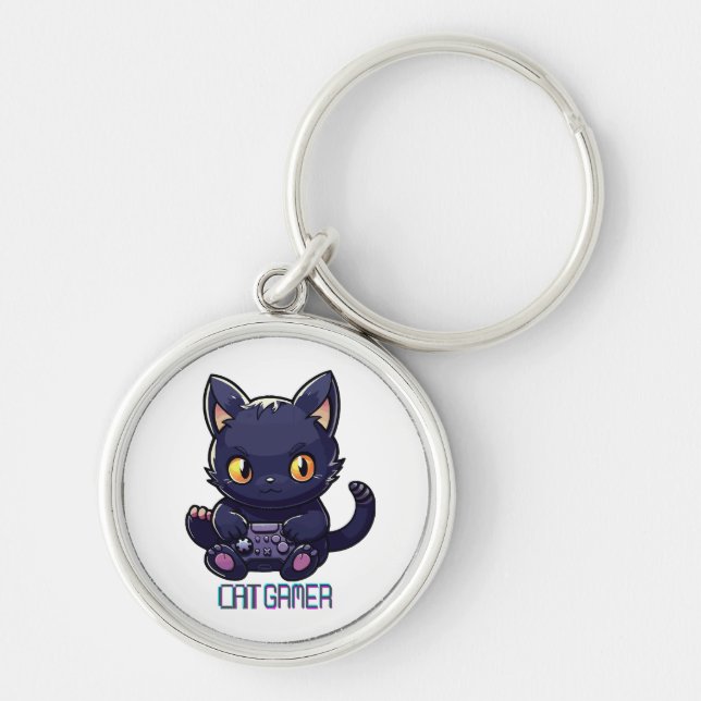 Chaveiro Gamer de Gato (Frente)