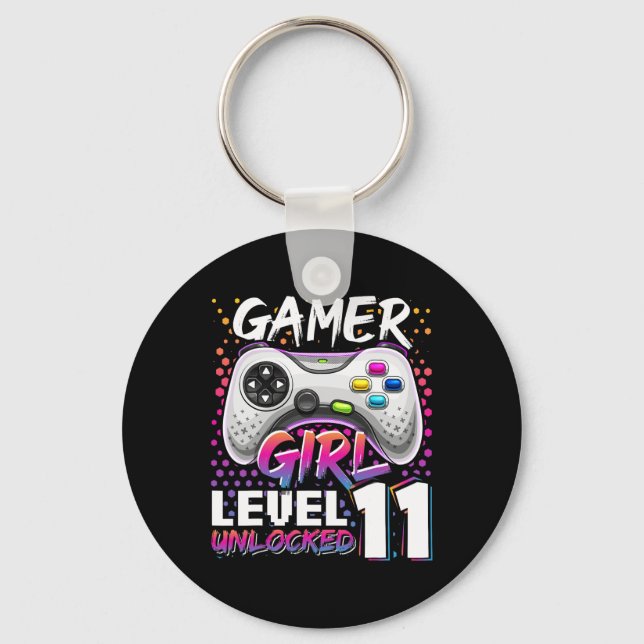 Chaveiro Gamer Girl Nível 11 Unlocked Video Game 11 Birth (Frente)