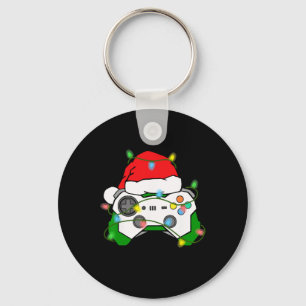 Chaveiro Gamer Natal Jogos Chapéu do Papai Noel Controle de