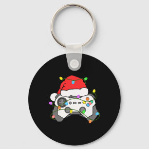 Chaveiro Gamer Natal Jogos Chapéu do Papai Noel Controle de