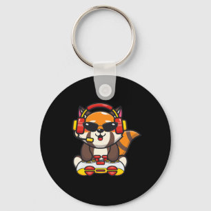 Chaveiro Gamer Panda Vermelho Engraçado Amante de Pandas Ve
