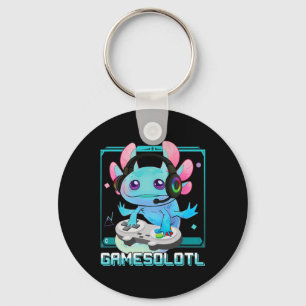 Chaveiro Gamesolotl Axolote Videojogador Kawaii Pastel Góth