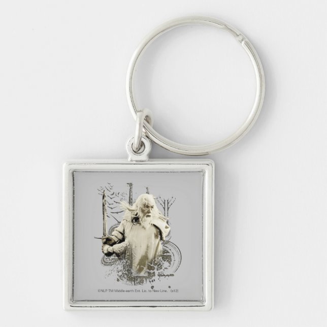 Chaveiro GANDALF™ com Colagem de Vetor de Espadas (Frente)