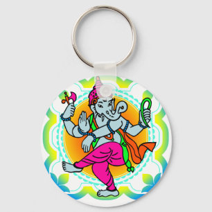 Chaveiro Ganesh no design colorido do arco-íris