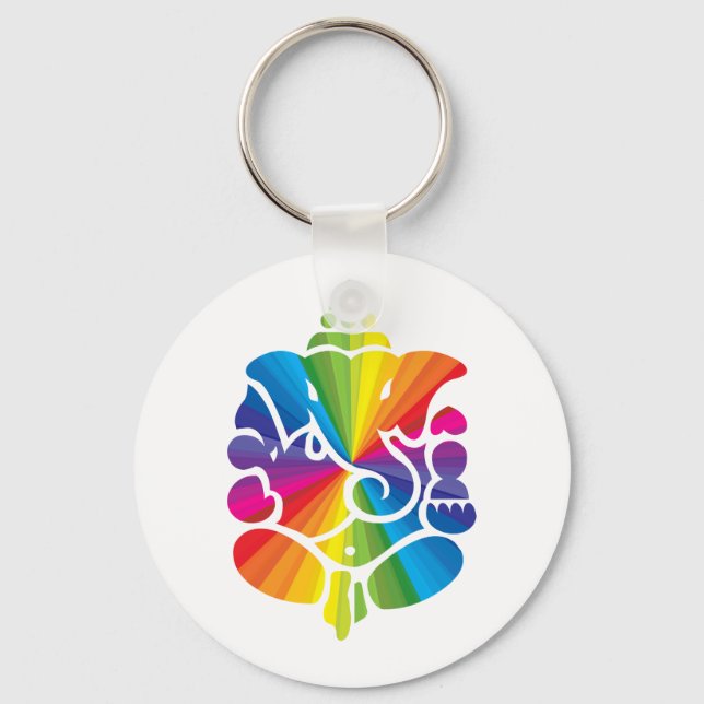 Chaveiro Ganesha Rainbow Design (Frente)