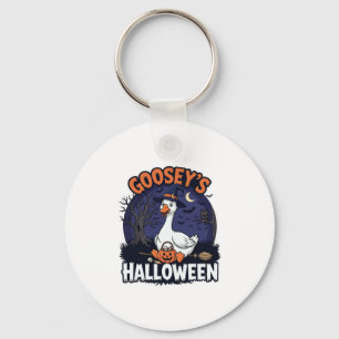 Chaveiro Ganso do Halloween da Goosey Chapéu de Bruxa Abóbo