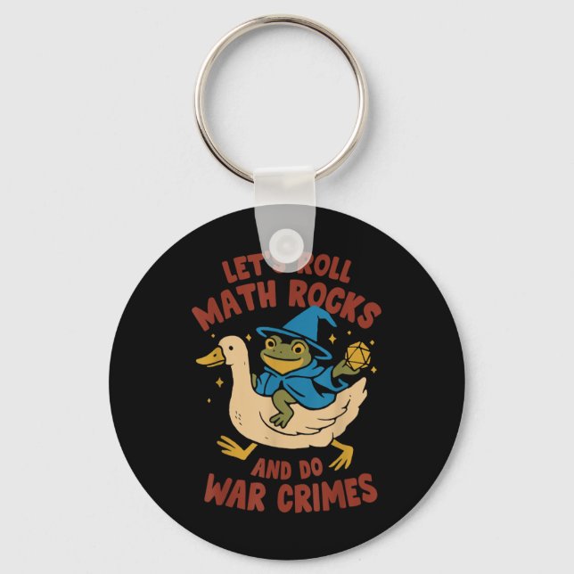 Chaveiro Ganso engraçado do Sapo Let's Roll Math Rocks  (Frente)