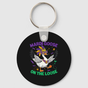 Chaveiro Ganso mardi gras engraçado ganso mardi à solta