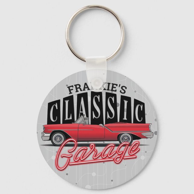 Chaveiro Garagem Clássica do Carro Faux Neon 1950 (Frente)
