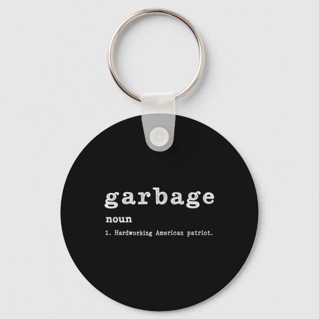 Chaveiro Garbage Noun Hardworking American Trump 2024 Suppo (Frente)