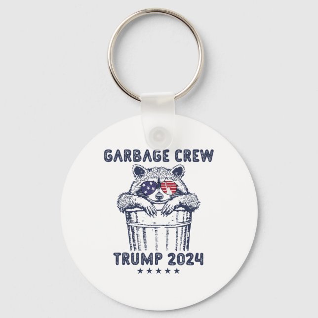 Chaveiro Garbyge Crew Vote Trump 2024 Funny Republican Racc (Frente)