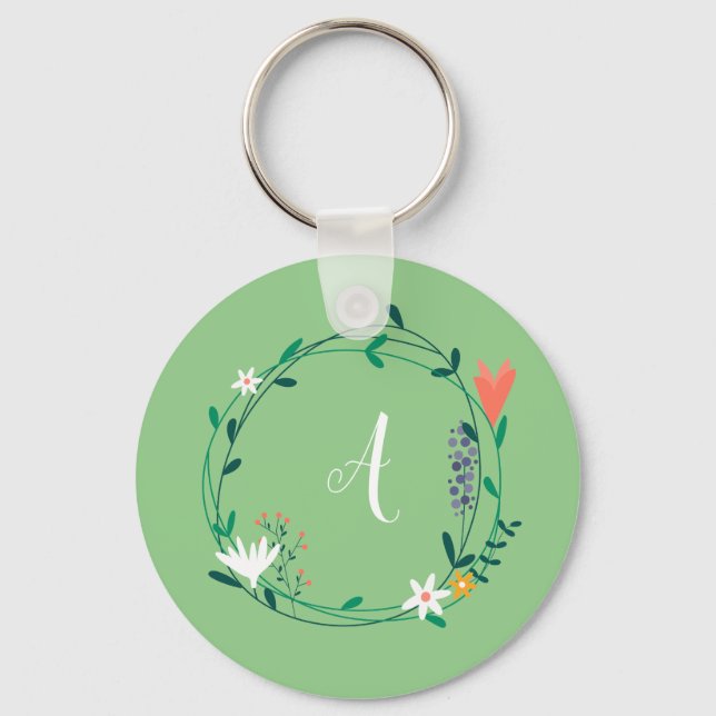 Chaveiro Garland Fresca Primavera Floral Personalizada Inic (Frente)